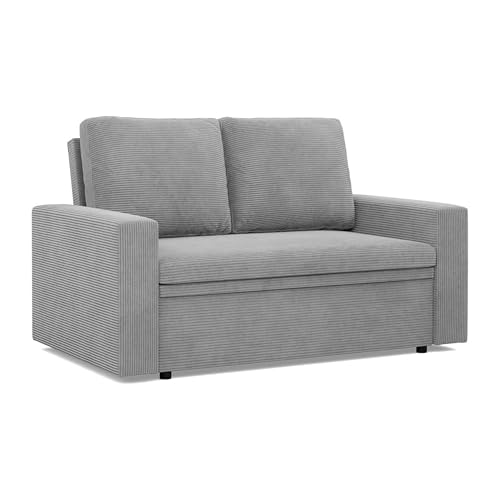 Mebligo - NEO Kollektion Sofa 2 Sitzer Mit Schlaffunktion 148 x 90 x 87 cm, Schlafsofa Mit Bettkasten, Kleines Wohnzimmer Sofa in Grau von Mebligo