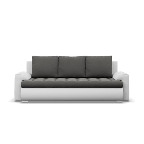 Mebligo Sofa 3-Sitzer mit Schlaffunktion, Dunkelgrau + Grau von Mebligo