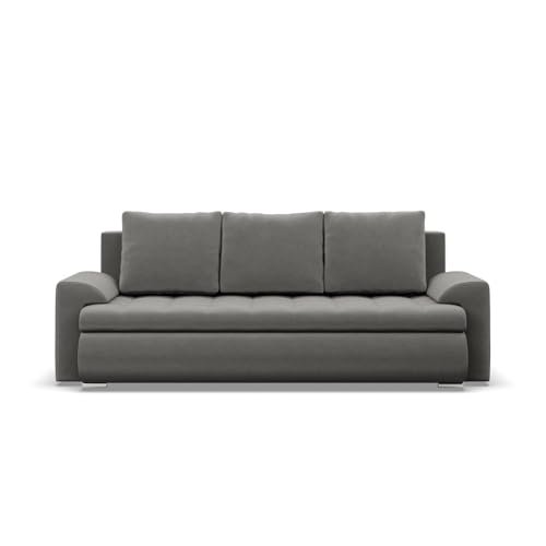 Mebligo Sofa 3-Sitzer mit Schlaffunktion, Hellgrau von Mebligo