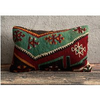 12x20 Handgewebter Kelim Kissenbezug, Kilim Sofakissen, Dekokissen - No3388 von MeboPillow