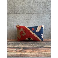 12x20 Handgewebtes Kelim Kissen, Dekoratives Dekokissen, Kilim Kissenbezug, Sofa Azteken Kissenbezug, Kissenbezug No9011 von MeboPillow