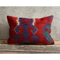 16x24 Handgewebter Kelim Kissenbezug, Kilim Sofakissen, Dekokissen - No2432 von MeboPillow