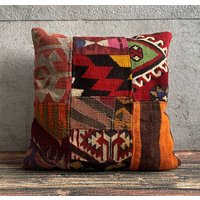 20x20 Handgewebtes Kelim Kissen, Dekoratives Dekokissen, Sofa Azteken Kissenbezug, Kissenbezug No1371 von MeboPillow