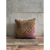 Boho Kelim Kissen, 16x16 Sofa Azteken Kilim Kelimkissen, Home Decor No6225 von MeboPillow