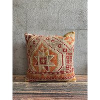 Boho Kelim Kissen, 20x20 cm, Vintage Kissenbezug, No7276 von MeboPillow