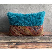 Dekorativer Kelim-Kissenbezug, Kissenbezug, Vintage Kelim-Kissenbezug, Boho-Kissenbezug, No2459 von MeboPillow