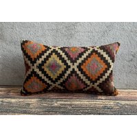 Dekorativer Kelim-Kissenbezug, Vintage Sofa-Kissenbezug, No3811 von MeboPillow