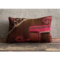 Handgefertigtes Kelimkissen, 12x20 Boho Kissen, Dekokissen, Dekokissen Bezug No3383 von MeboPillow