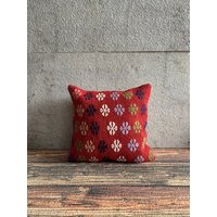 Kelim Kissen, 16x16x16x16 cm, Kilim Kelimkissen, Handgefertigtes Outdoor von MeboPillow