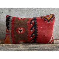 Kelim Kissen, Kilim Kissenbezug, Kelimkissen, Dekokissen 12x20 No3429 von MeboPillow