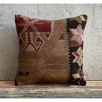 Kelim Kissen, Kissenbezug, Kilim 16x16 cm, Kissenbezug No0089 von MeboPillow