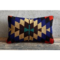 Kelim Kissen, Kissenbezug, Kilim Stammeskissen, Kissenbezug 12x20 No3402 von MeboPillow