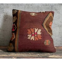 Kelim Kissen, Kissenbezug, Vintage Kelimkissenbezug, Kilim Boho Kelimkissen, Dekokissen 20x20 cm No1475 von MeboPillow