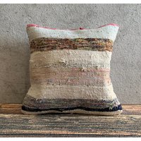 Kelim Kissen, Sofakissen, Kissenbezug, 16x16 cm, Kilim Kissenbezug No0358 von MeboPillow