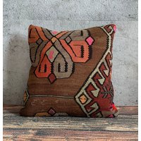 Kelim Kissen 20x20, Kissenbezug, Dekokissen, Wohnkultur, Kelimkissen, Kissen-Nr 1485 von MeboPillow