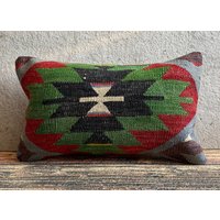 Kelim Kissenbezug, 30x50 cm, Kilim Kelimkissenbezug, Kelimkissen, No3053 von MeboPillow