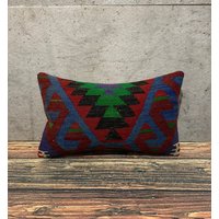 Kilim Kissen, 12x20 Kelim Vintage Sofakissen, Dekokissen, Kissenbezug, cm No3744 von MeboPillow