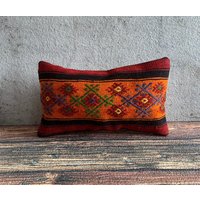 Kilim Kissen, 12x20 Kelim Vintage Sofakissen, Dekokissen, Kissenbezug, cm No3904 von MeboPillow