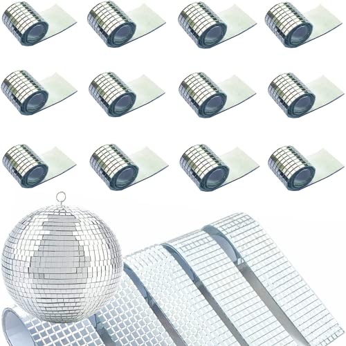 5760 Stück Echtglas Silber Spiegel Mosaik Fliesen Aufkleber für Handwerk Mini Quadratische Glasfliesen Selbstklebend 5 mm x 5 mm (Silber) von Meboem