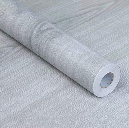 Graues Holzmaserungspapier, selbstklebend, Abziehfolie, Arbeitsplattenabdeckung, Möbel, Schränke, Kleiderschrank, Regal, Tapetenaufkleber, wasserdicht, leicht zu entfernen (5 m) von Meboem