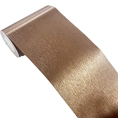 Tapetenbordüre aus gebürstetem Metall, selbstklebend, wasserdicht, dekorativ, für Badezimmer, Wohnzimmer, Küche, Wand, 10 cm x 5 m, Braun von Meboem