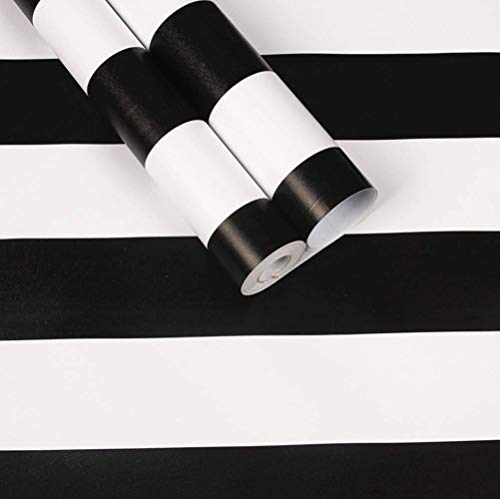 Meboom Selbstklebende Vinylfolie für Regale, Schublade, 45 x 330 cm, Schwarz und Weiß von Meboom