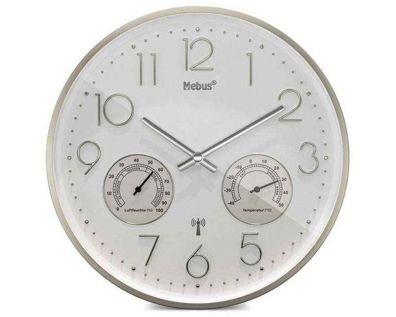 Mebus Wecker 12989 Funkwanduhr mit Thermo-Hygrometer von Mebus