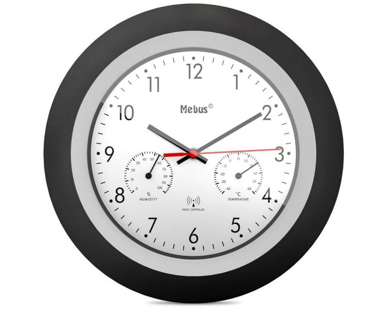 Mebus Wecker 19449 Funk-Wanduhr mitThermo-/Hygrom. von Mebus