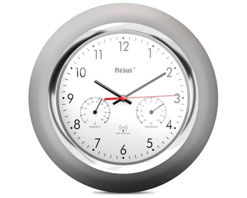 Mebus Wecker 19454 Funk-Wanduhr mit Thermo-/Hygrome von Mebus