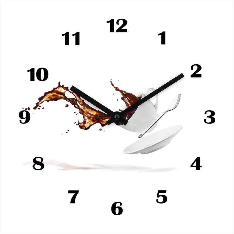 Mebus Quarz-Wanduhr 'Kaffee' 28 x 28 cm von Mebus