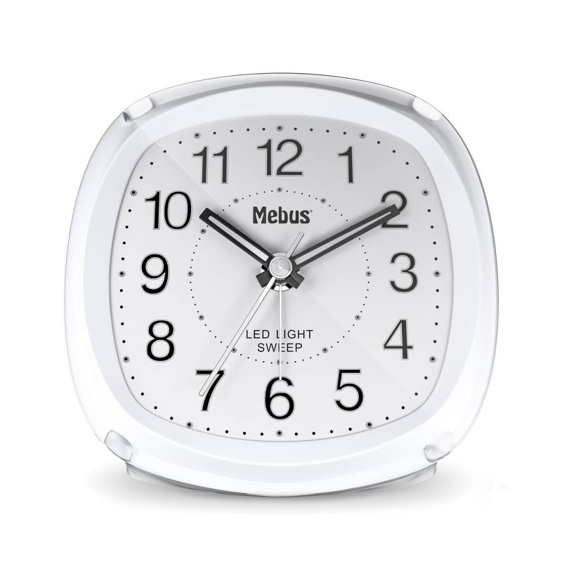 Mebus Quarz-Wecker weiß 8,3 x 8,3 x 5,2 cm von Mebus