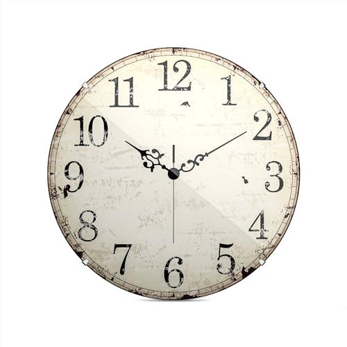 Mebus Quarzwanduhr, Leisegangwerk - Kein Ticktack Geräusch, präzises Quarzuhrwerk, Abdeckung aus Kuppelglas - auffallendes Design, arabisches Ziffernblatt, Durchmesser: 35 cm von Mebus