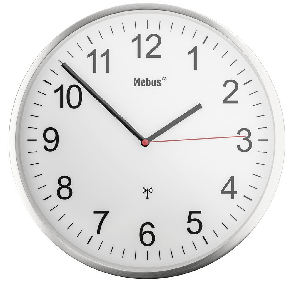 Mebus Wanduhr Mebus 19411 Funk Wanduhr 30 cm Silber Mebus Wanduhr Mebus 19411 Funk Wanduhr 30 cm Silber von Mebus