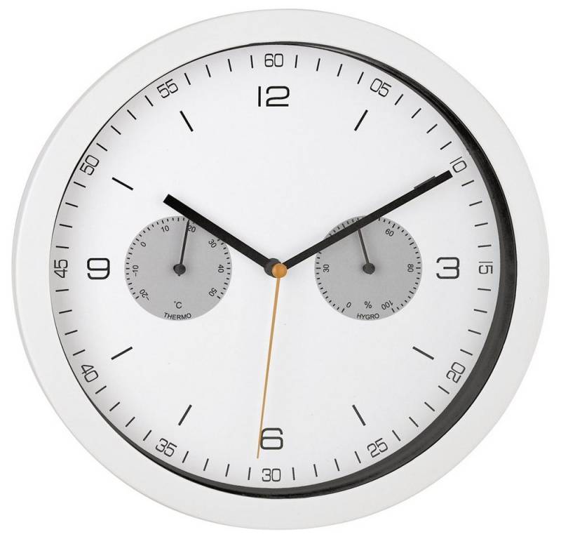 Mebus Wanduhr Mebus 52826 Funk Wanduhr 260 mm x 42 mm Weiß von Mebus
