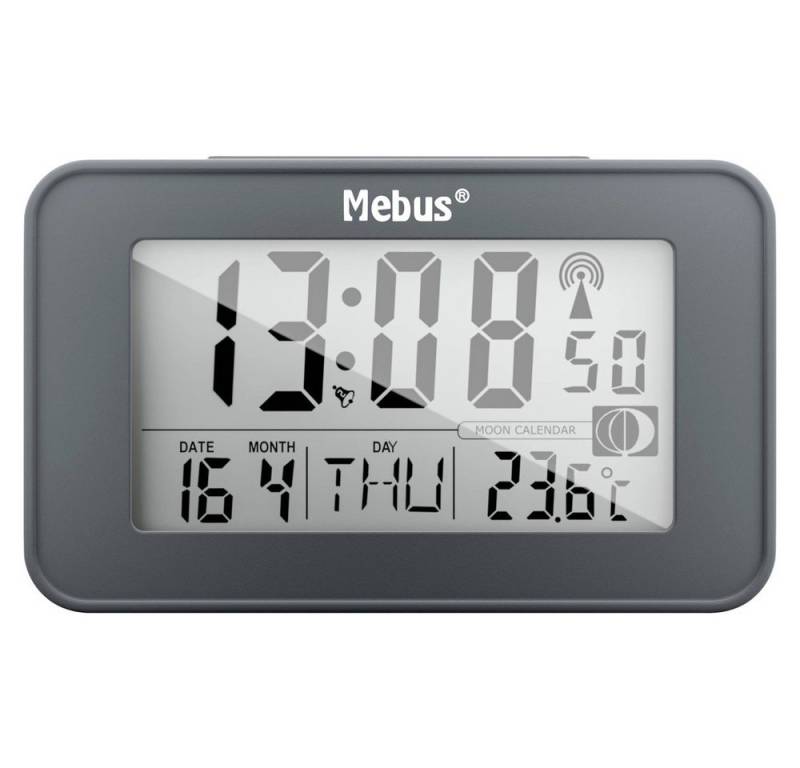 Mebus Wecker Mebus 51460 Funk Wecker Anthrazit Alarmzeiten 2 von Mebus