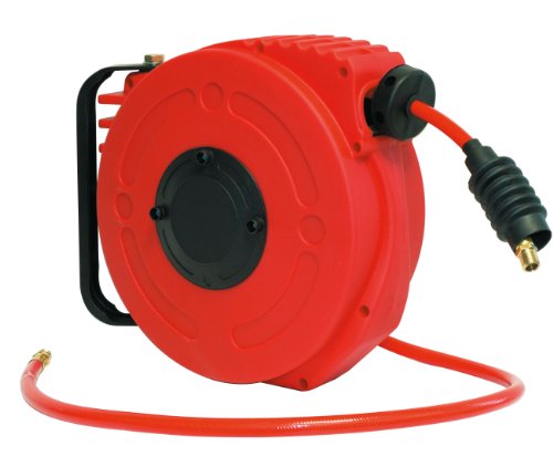 Mecafer 126023 Automatischer Schlauchaufroller PRO 10 m 10 bar Ø 8 Farbe Rot von Mecafer