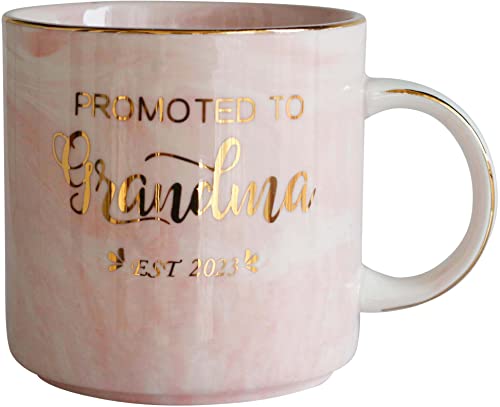 Mecai Tasse mit Aufschrift "Promoted To Grandma 2023", Schwangerschaftsankündigung, Requisitentasse für Mutter, 340 ml, Keramik-Kaffeetasse, Teetassen, Geschenk für Oma zum ersten Mal 2023 von Mecai