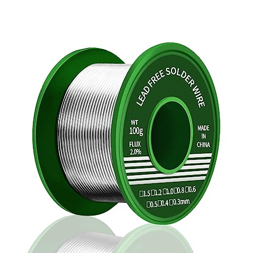 Meccion Lötzinn 0,8mm 100g Elektronik Lötdraht mit Flussmittel Kolophonium Kern Sn99,3 Cu0,7 Bleifreier Löt Draht zum Elektrolöten Reparatur Heimwerken von MECCION