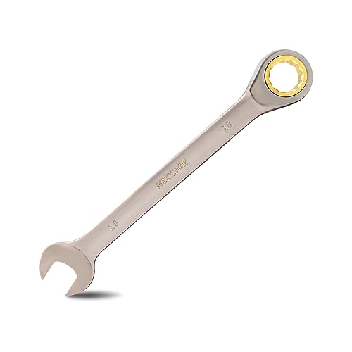 Meccion Professionell Maul-Ringratschenschlüssel 18mm Chrom Vanadium Stahl Geschmiedet Ratschen Ringmaulschlüssel mit Schwarzer Vernickelung von Meccion