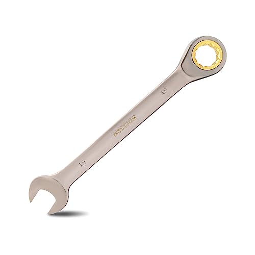 Meccion Professionell Maul-Ringratschenschlüssel 19mm Chrom Vanadium Stahl Geschmiedet Ratschen Ringmaulschlüssel mit Schwarzer Vernickelung Meccion Professionell Maul-Ringratschenschlüssel 19mm Chrom Vanadium Stahl Geschmiedet Ratschen Ringmaulschlüssel mit Schwarzer Vernickelung von Meccion
