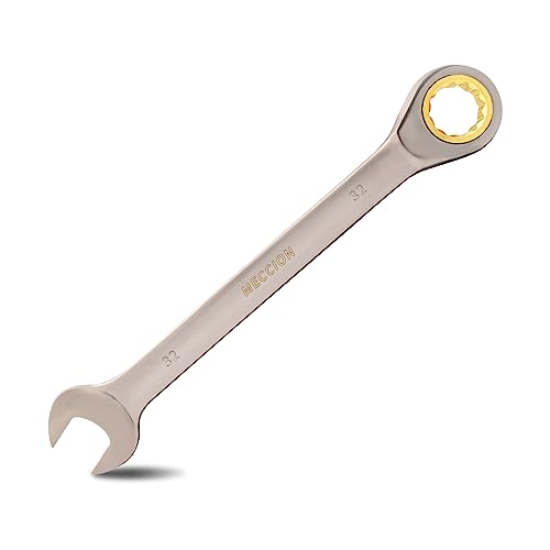 Meccion Professionell Maul-Ringratschenschlüssel 32mm Chrom Vanadium Stahl Geschmiedet Ratschen Ringmaulschlüssel mit Schwarzer Vernickelung Meccion Professionell Maul-Ringratschenschlüssel 32mm Chrom Vanadium Stahl Geschmiedet Ratschen Ringmaulschlüssel mit Schwarzer Vernickelung von Meccion