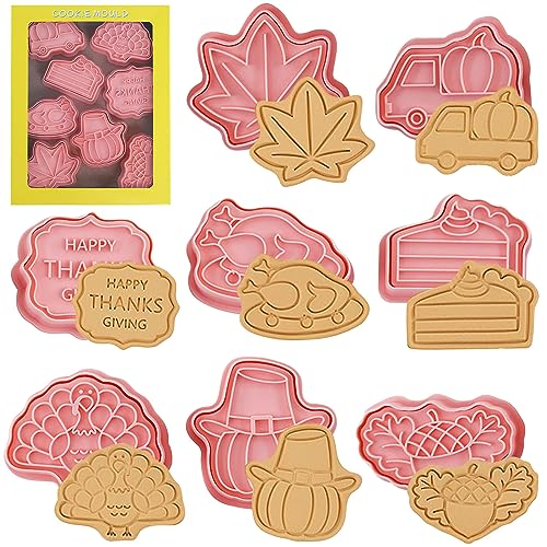 8 Stück Ausstechformen Herbst, Keksausstecher Herbst, Ausstecher Herbst Ausstechform Keksausstecher, Thanksgiving Backform Cookie Cutter, DIY Cookies für Zuhause Erntedankfest Backen Fondant von Mecctuck