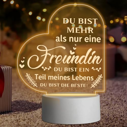 Geschenke für Freundin, LED Lampe Nachtlicht, Acryl Nachtlicht LED Lampe, Geburtstagsgeschenk für Freundin, Freundin Geschenk Personalisierte, Geschenke für Weihnachten Freundin Geschenke von Mecctuck