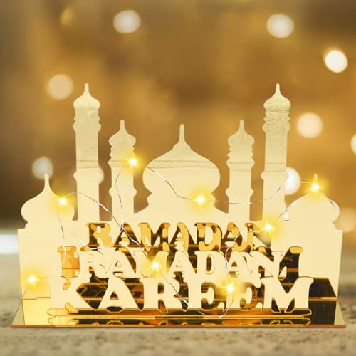 Ramadan Deko, LED Ramadan Licht, Ramadan Tischdekoration, Acryl LED Licht, Eid Mubarak Dekoration, Ramadan Eid Mubarak LED Geschenk, Muslim Islamic Nachtlichter, Ramadan Dekoration für Ramadan Party von Mecctuck