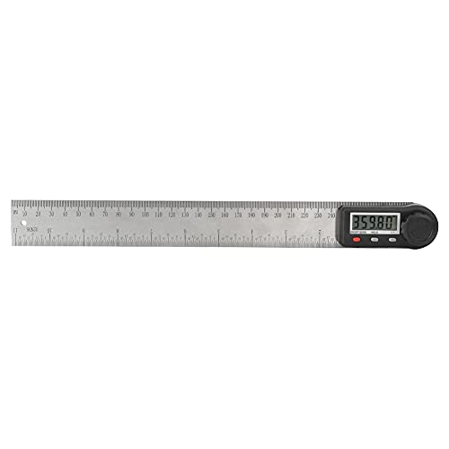 Digital Display Winkelmesser Edelstahl Multifunktions-Protraktor-Holzbearbeitung Lineal 0-360 ° (300 mm) von MechKit