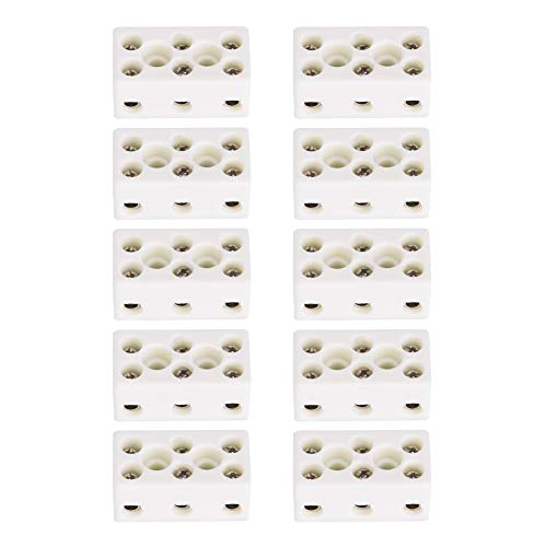 Keramikanterminal Block Hochtemperaturresistent Stecker 3 Wege Draht geeigneter Transformator TV Auto Anschlussblock von MechKit