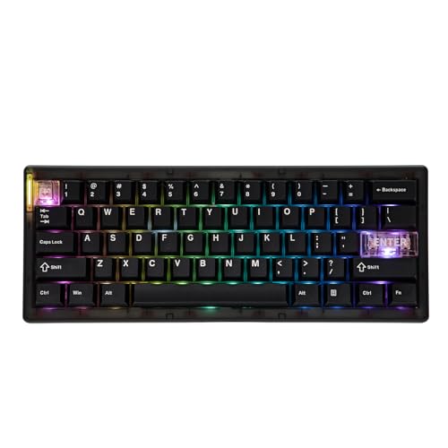 MechLands CIDOO QK61 V2 VIA Programmable 60% Keyboard, Wireless Gaming Tastatur, Hot Swappable Custom Keyboard, Mechanische Dichtungstastatur mit PC-Platte, RGB, 3000mAh für Win/Mac, QWERTY (Schwarz) von MechLands