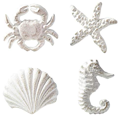 MechWares-Retro Marine Style Gusseisen Schublade Griff - Küchenschrank Kleiderschrank Kleiderschrank Hardware - Muster von Hippocampus | Seestern | Krabben | Jakobsmuschel von MechWares