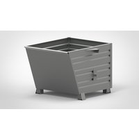 HESON® Stapelbarer Kippbehälter, mit Füßen, lackiert, BxT 1.000 x 1.200 mm, mausgrau von HESON®