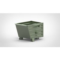 HESON® Stapelbarer Kippbehälter, mit Füßen, lackiert, BxT 600 x 800 mm, resedagrün von HESON®